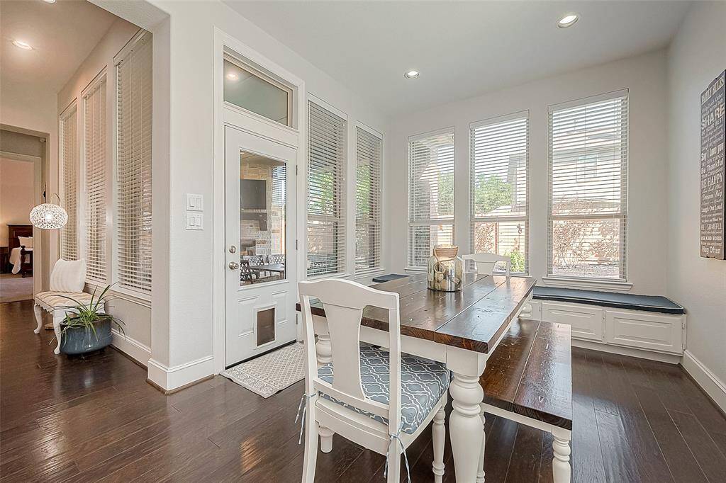 Very large breakfast area with lots of natural light.  Built in seating by window with abundant storage underneath.  Option to leave dining room table and chairs seen pictured.