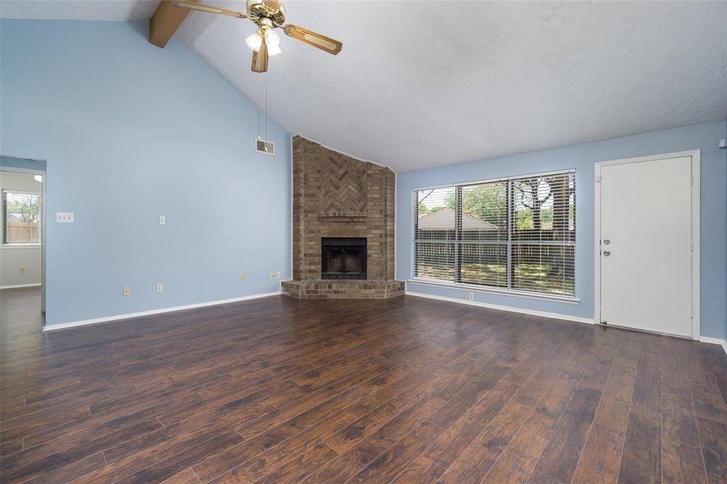 Grand living room with warm fireplace