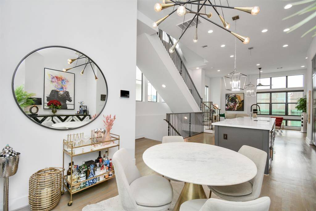 Elegant dining area conveniently located next to the kitchen.  (dining light fixture has been removed)