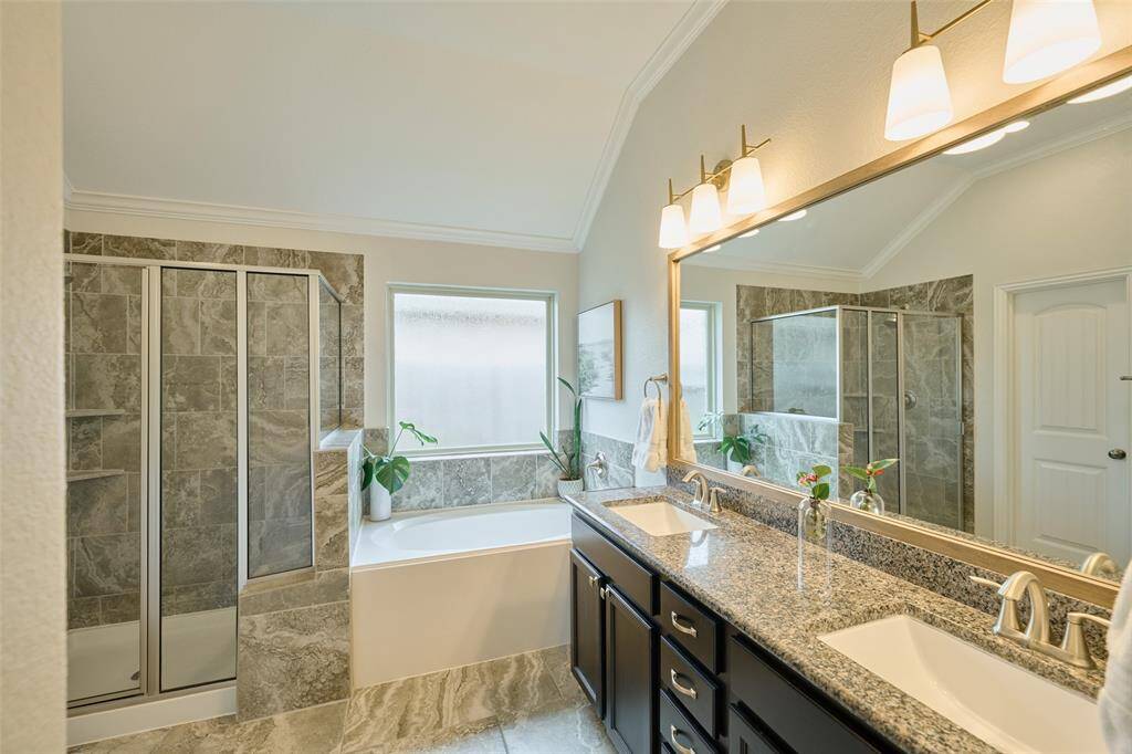 Separate tub and shower.