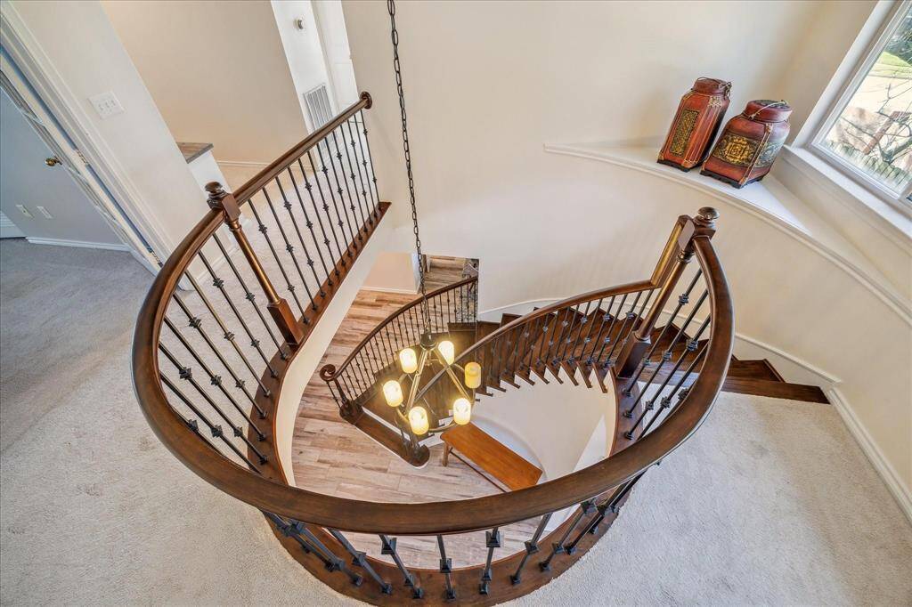 THE VIEW DOWN THE STAIRS