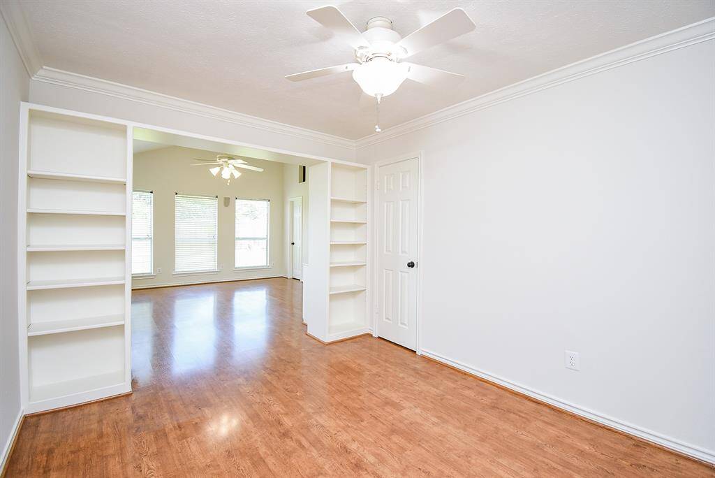 This addition was used as an office/study.  Closet and built in bookshelves for more storage
