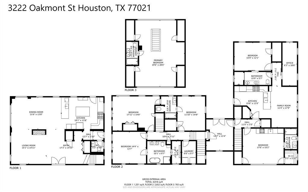 Floorplan for 3222 Oakmont Street.