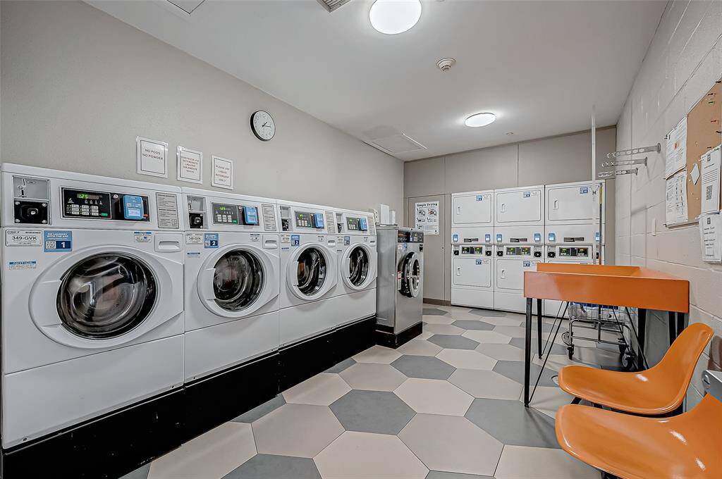 Aside from the washer and dryer in your own living space, you'll take comfort in knowing there is also a central laundry facility.