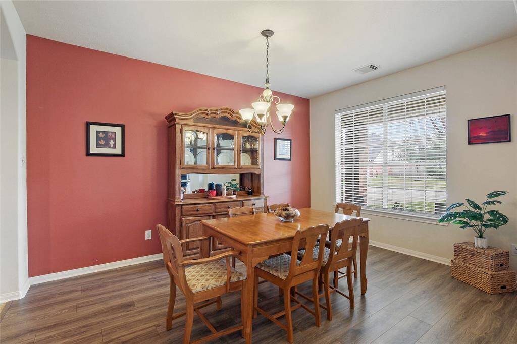 Formal dining room overlooking the front yard.