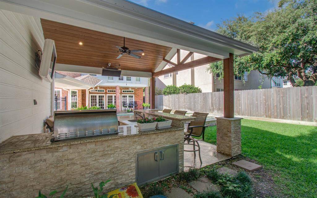 Additional storage built in to the back of the Outdoor kitchen area