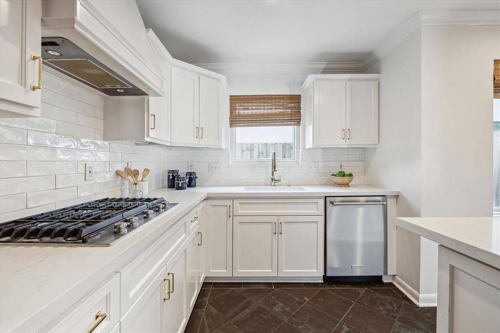 Brightly renovated kitchen.