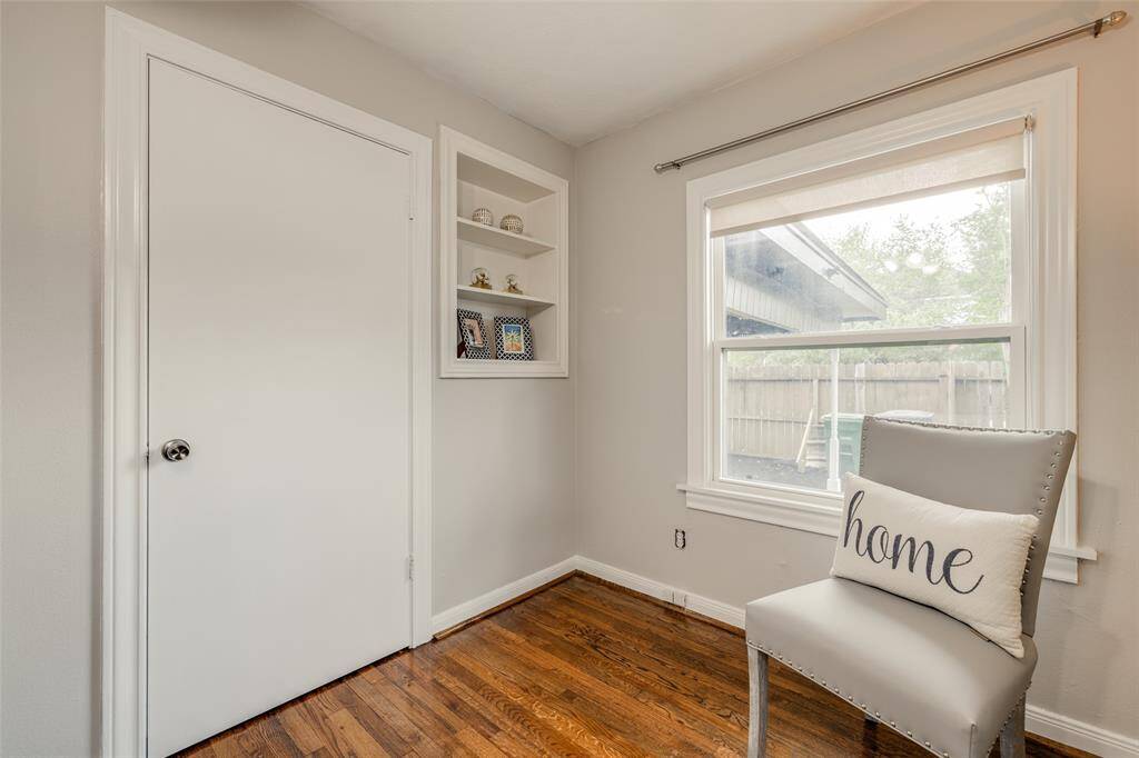 Bedroom 2 with shelves & large closet