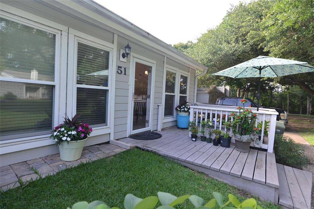 Front of home with patio