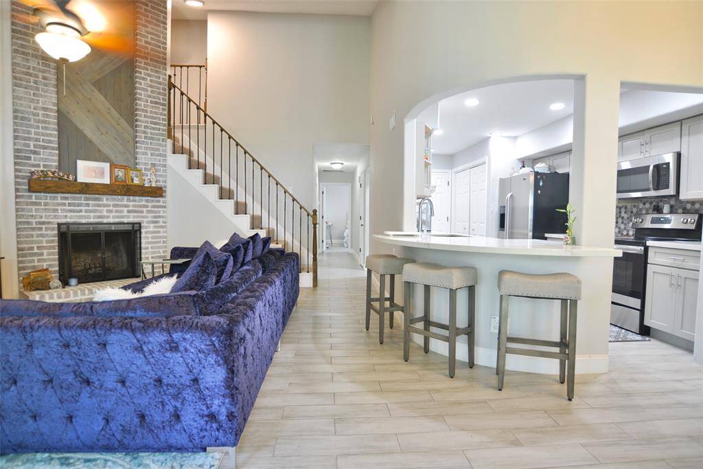 Kitchen opens to family room