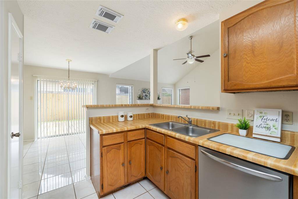 The home comes with stainless steel appliances.