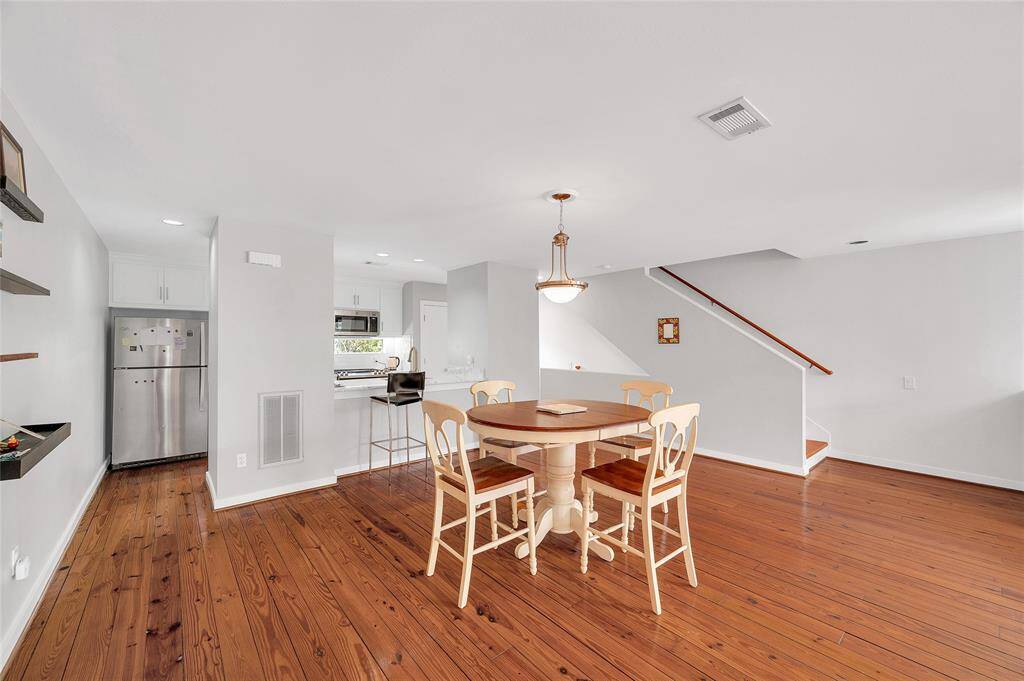 The spacious dining area is perfect for entertaining and a casual night in.
