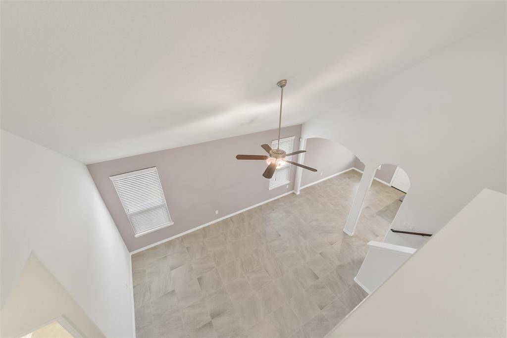 This photo shows the family room from above.