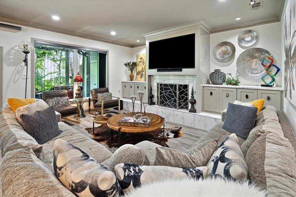 First floor living room with fireplace