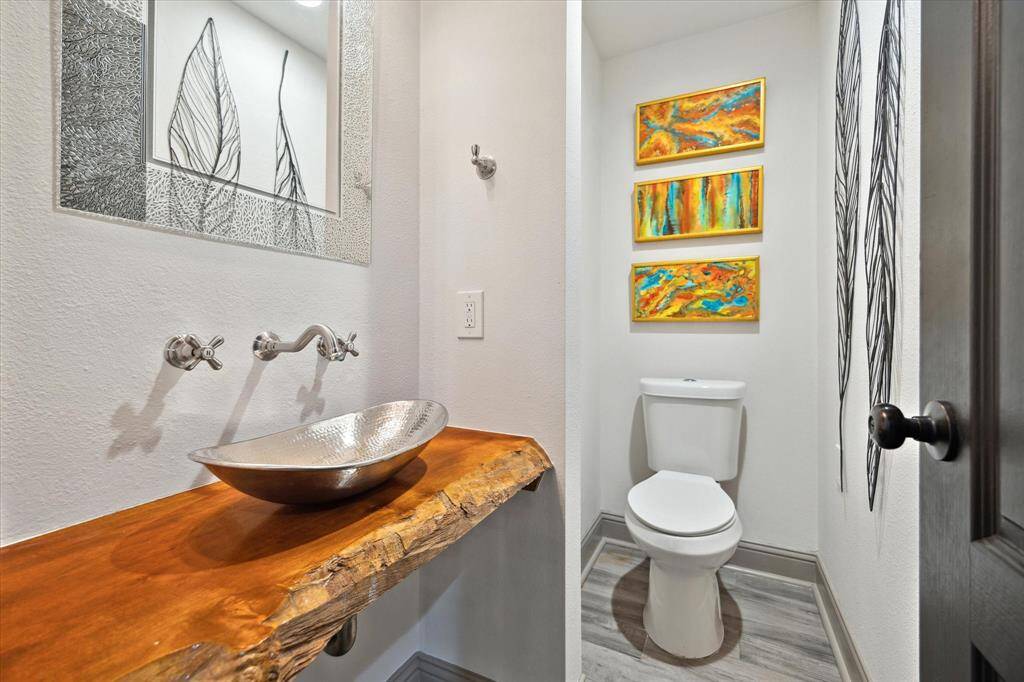First floor powder bath with top of the line finishes and fixtures