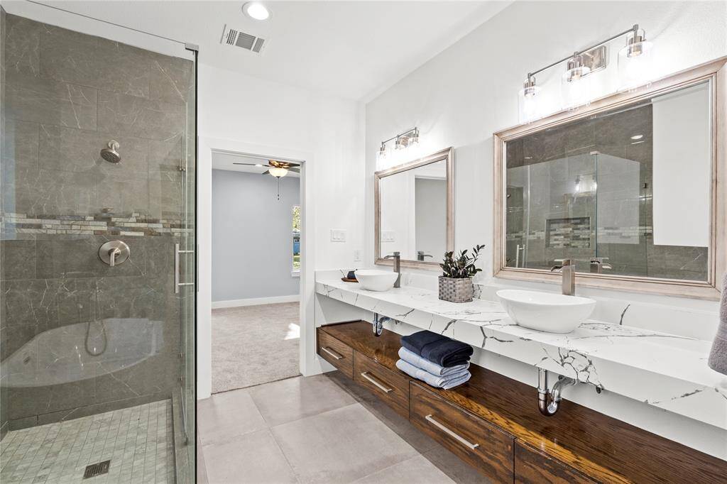 Double vanities in the primary bathroom