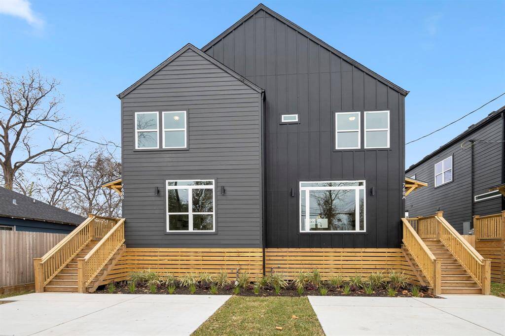 Front view of the duplex. Townhome B is on the left side looking at the property.