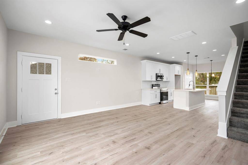 Living area on 1st floor. Open concept living.