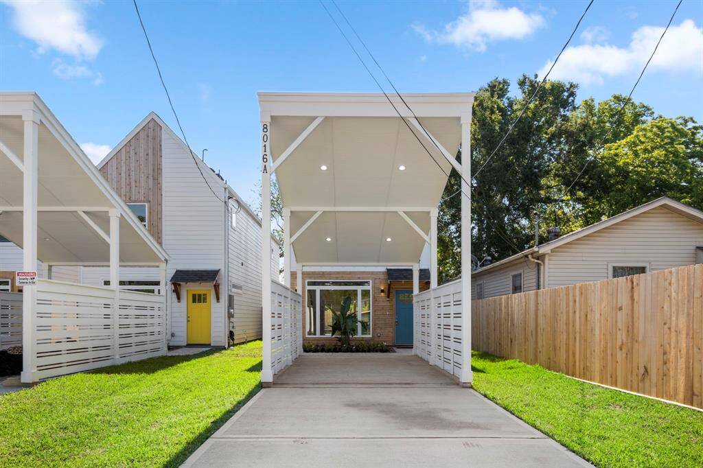 Carport and driveway.