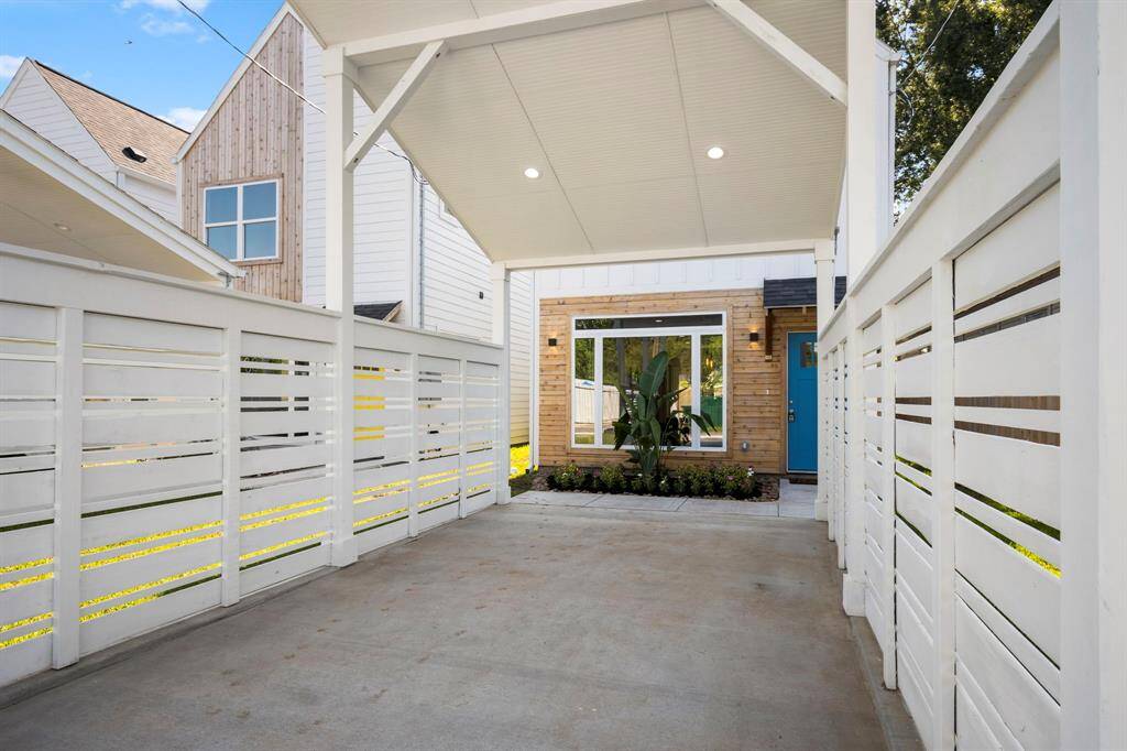 View inside the carport.