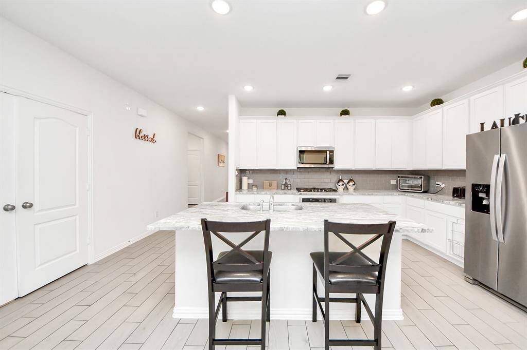 View from dinning area to kitchen.