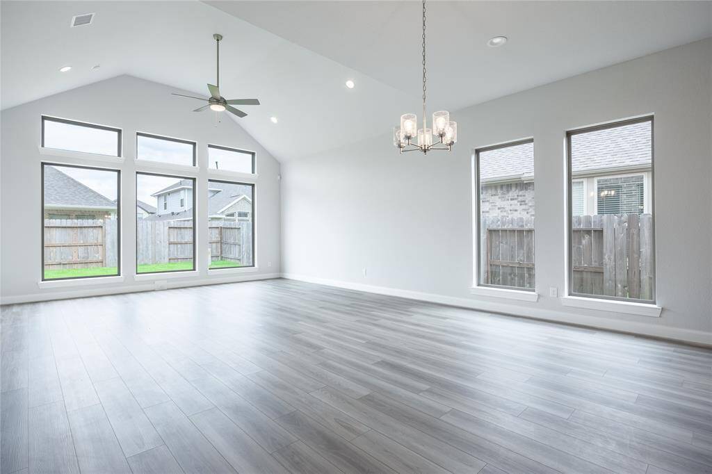 Oversized Family and Dining Room with Vaulted Ceiling