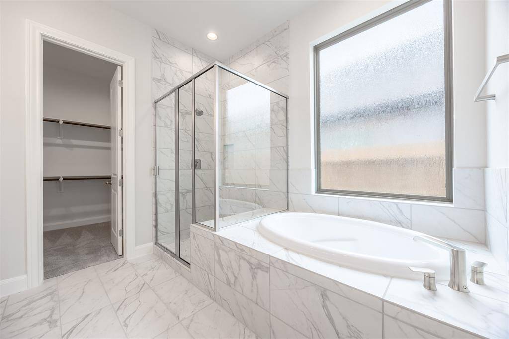 Primary Bath with Walk In Closet, Separate Shower and Tub