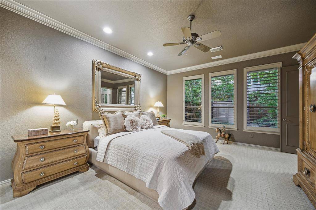 Master Bedroom off of main living area, with two entries - from living and sunroom.
