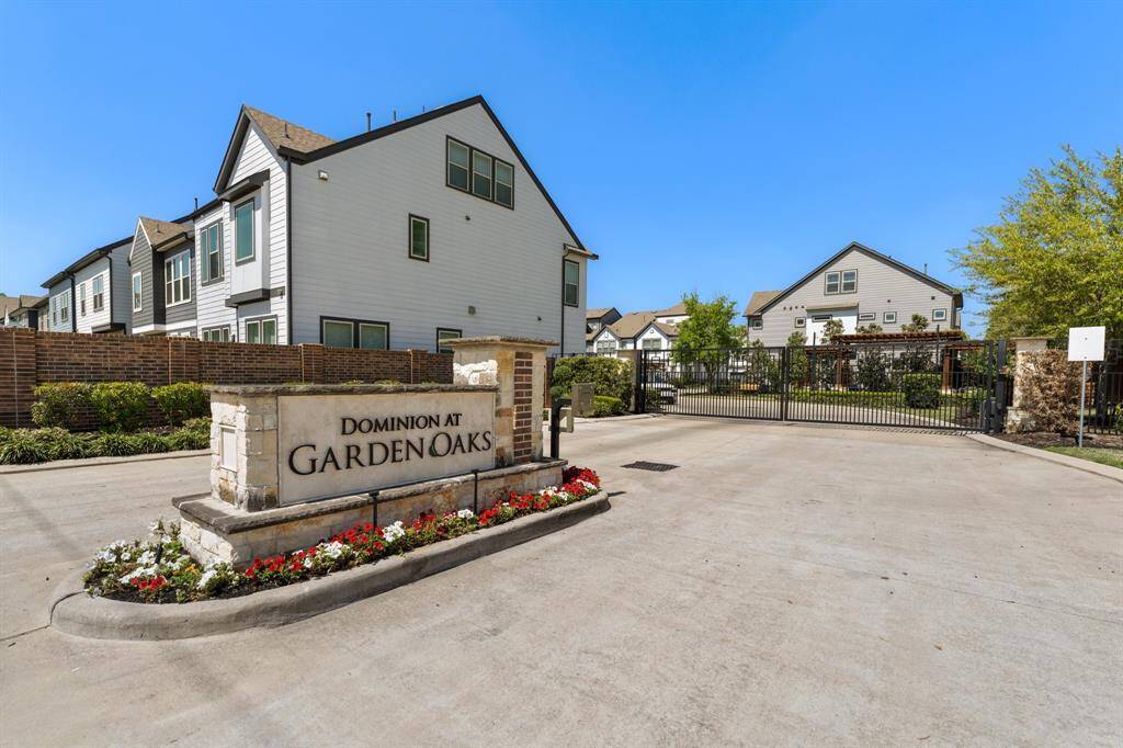 The home is nestled in gated community of Dominion at Garden Oaks. HOA covers water, sewer, landscaping (including lawn maintenance), trash, and gate security.