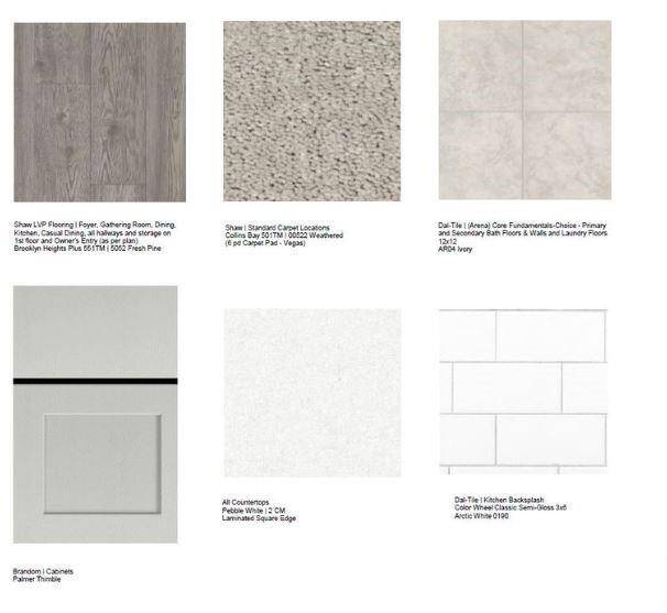 Design Selections.  Home is under construction and selections are sujbect to change.