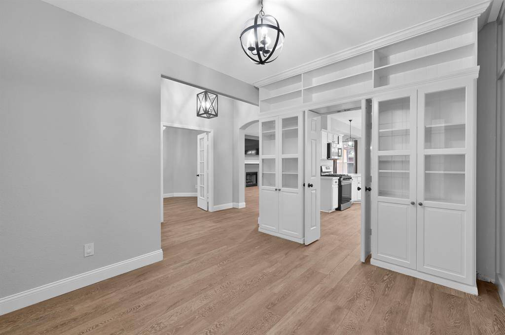 Offering both storage and style, the built-in cabinets elevate the flexibility of this space.