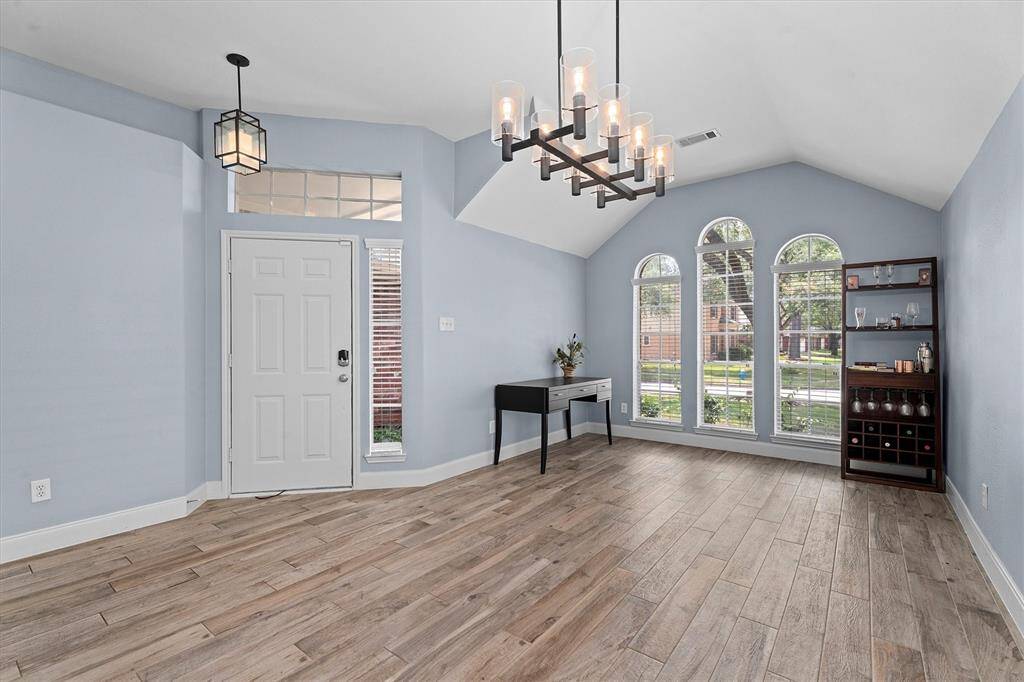 expansive formal dining area with furniture removed