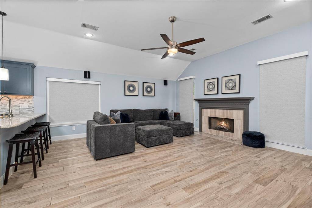 wide open living space just off of the kitchen