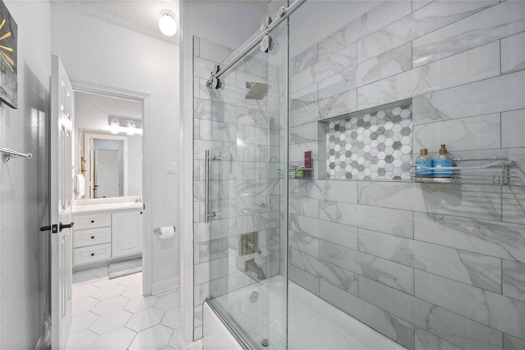 View of the updated jack and jill bathroom