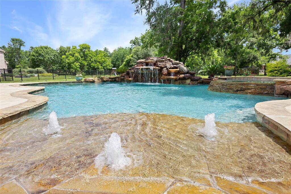 Zero entrance pool is perfect for your fur or human babies!