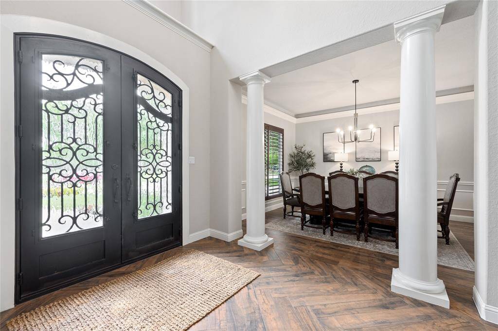 Just left of the entrance is a spacious and elegant formal dining room..