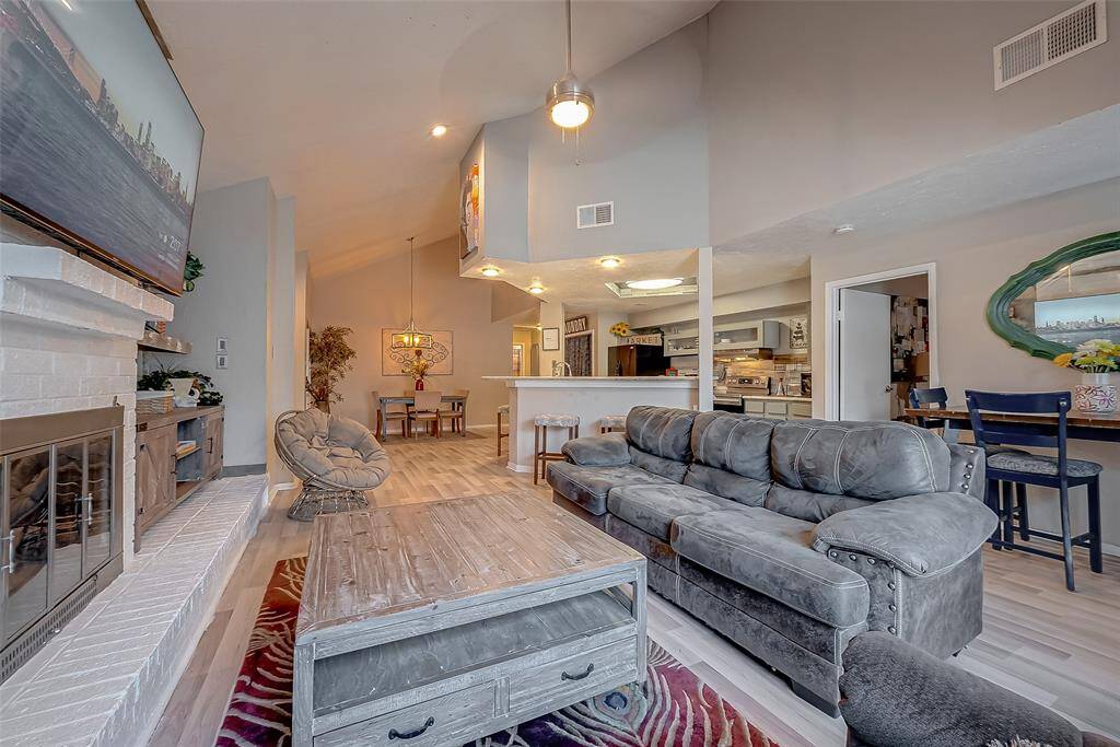 Alternate view of the living space looking onto the kitchen.