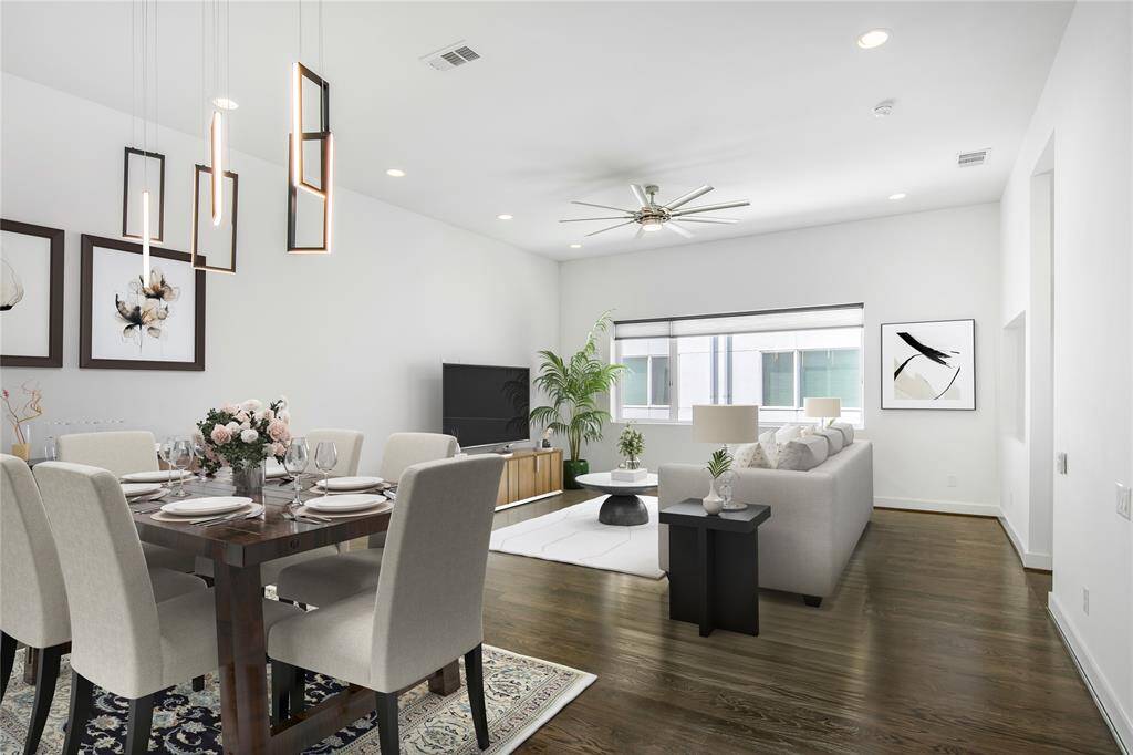 Virtually Staged Dining/Living room