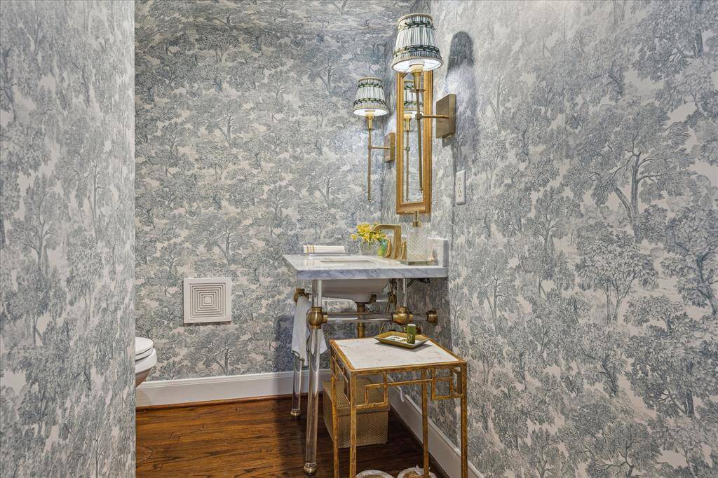 Powder room on 1st floor.