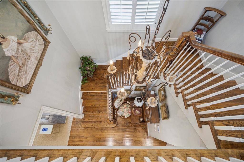 Looking down the staircase towards the 1st floor.