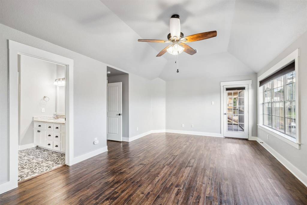 The master bedroom also has access to the balcony
