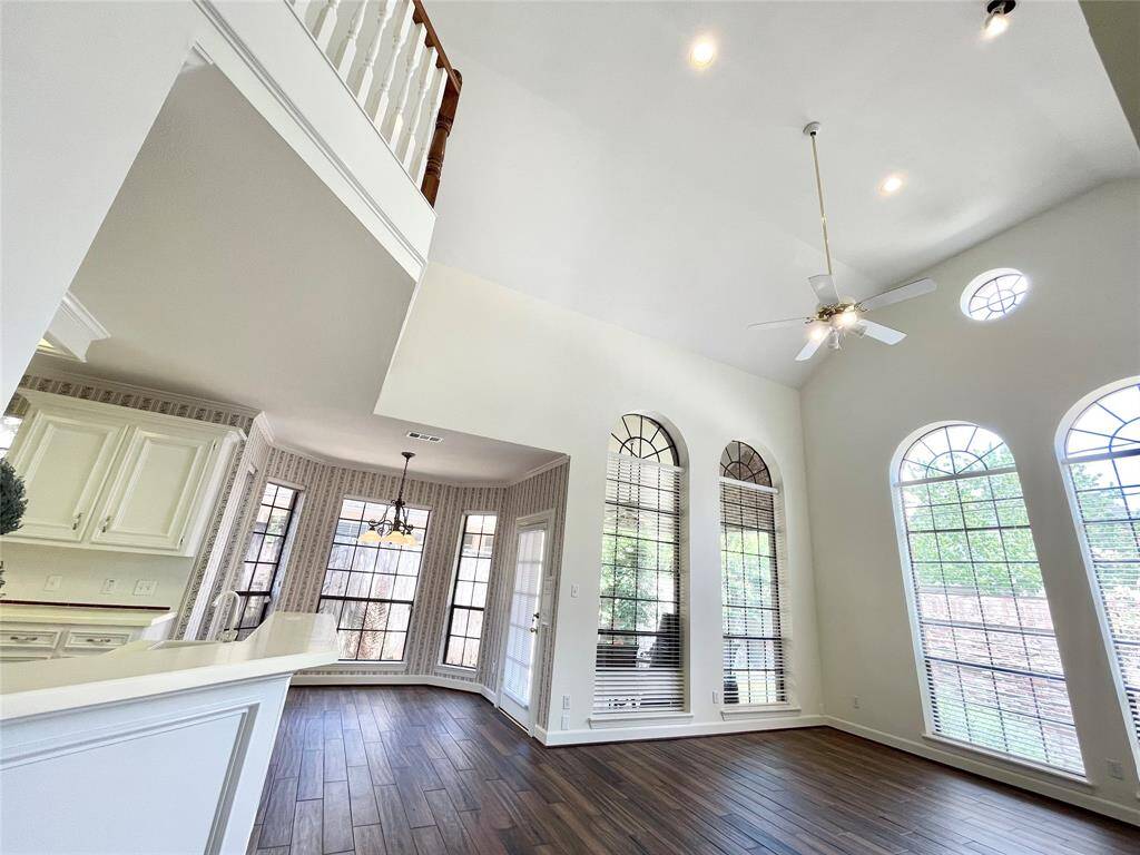 Another view of the breakfast area, kitchen and, living room.