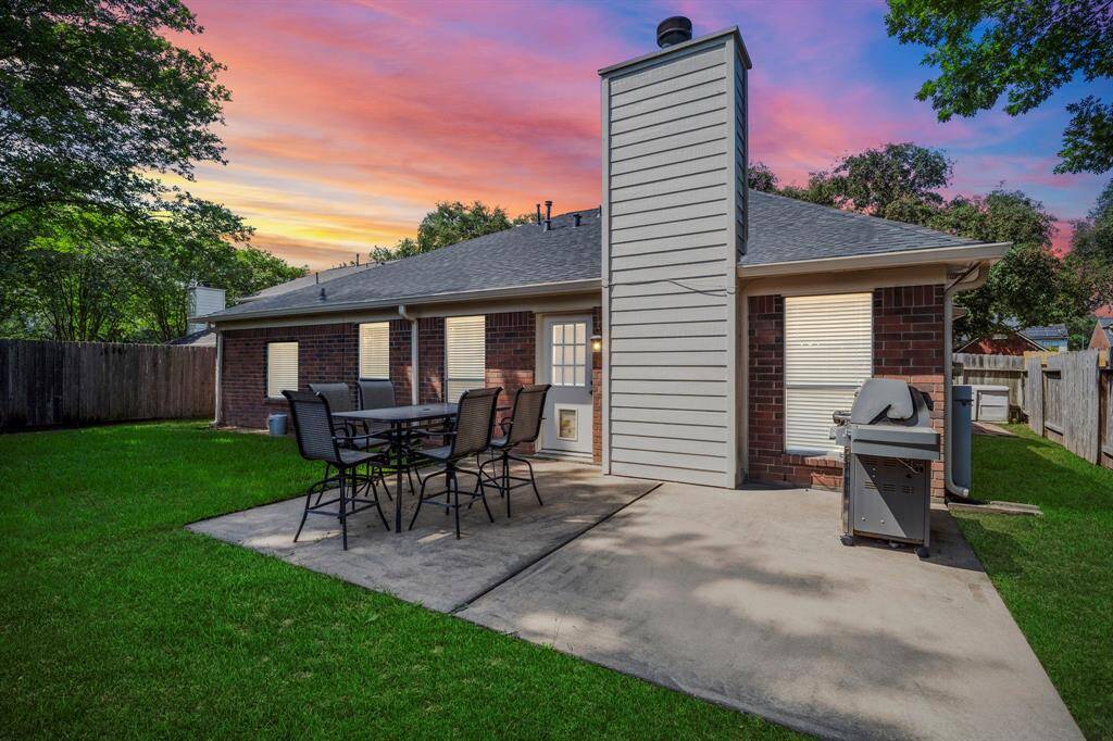 As the sun sets, unwind in your private backyard retreat and enjoy the peaceful ambiance of home.