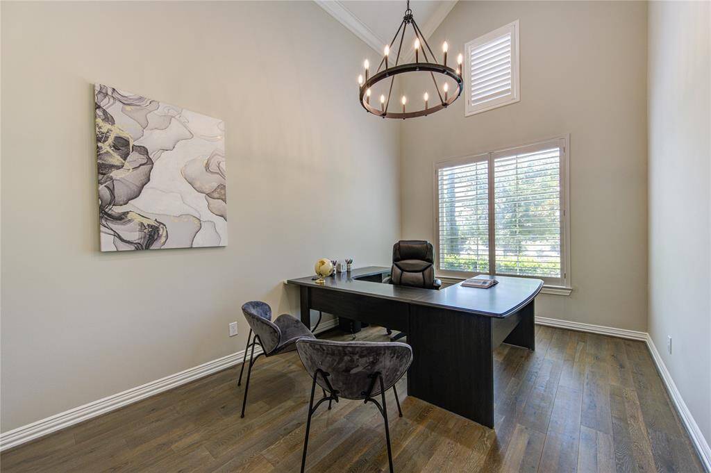 Home office open two stories with large closet