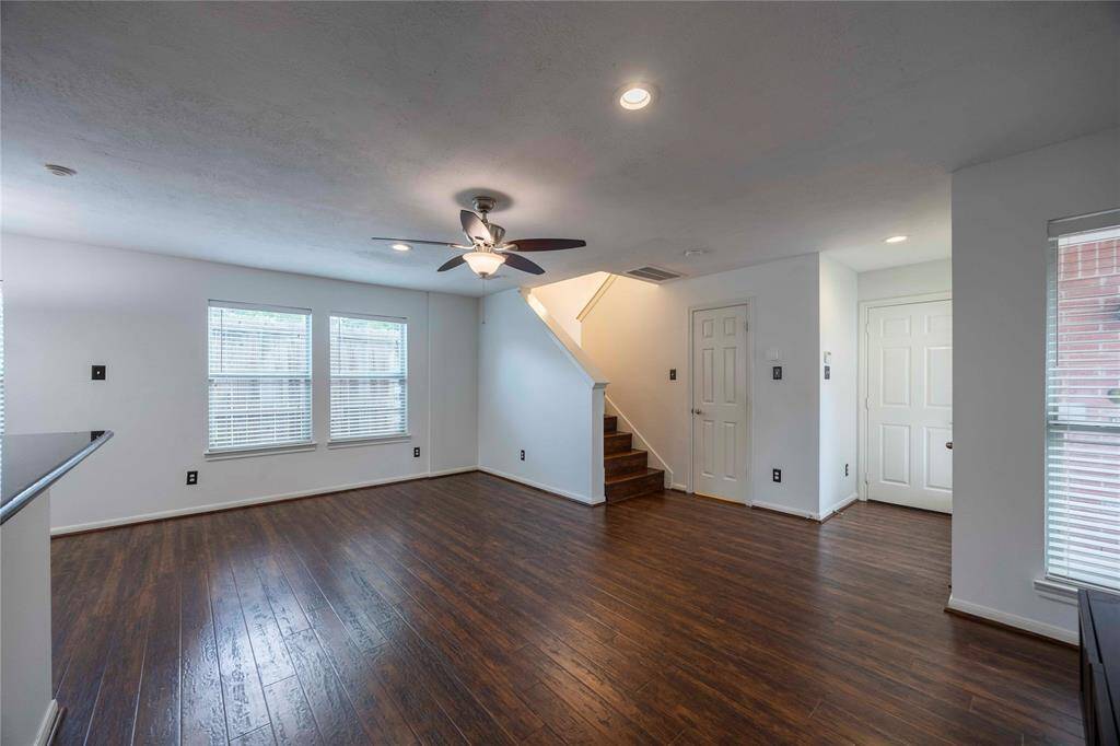View from living area toward stairs
