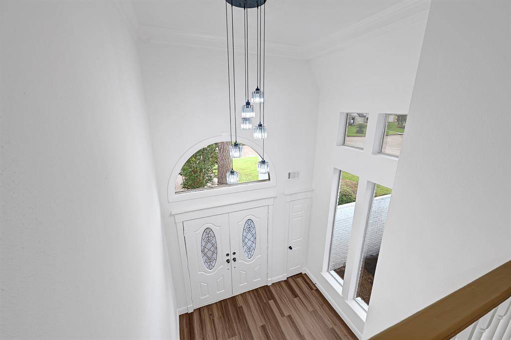 View of front door from catwalk