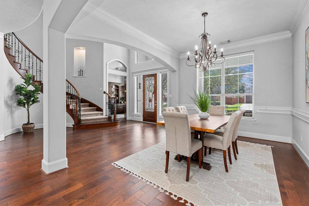 Grand Entry with hardwood flooring