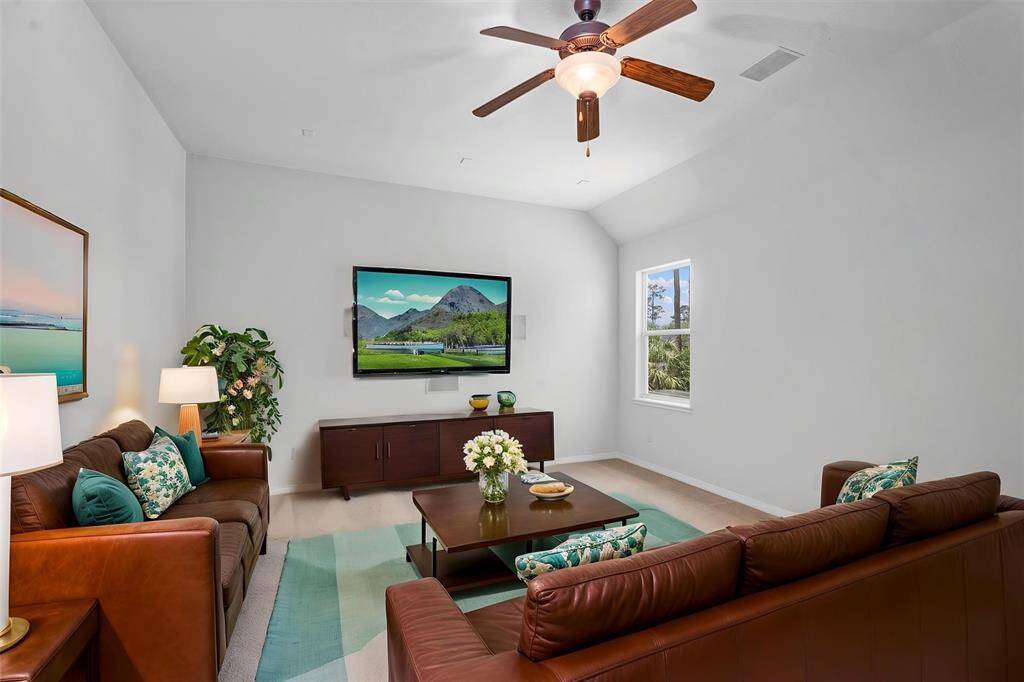 Secluded media room is really a flex space that could be used for anything!  Even a second study or craft room.  The options are endless!