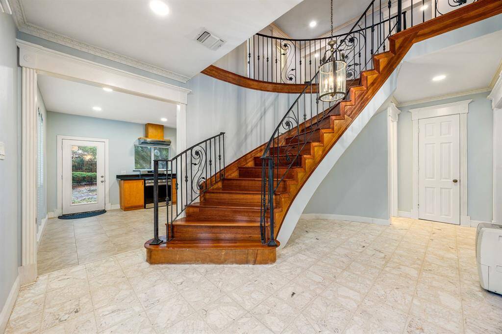 spiral stairs that wind gracefully upward.