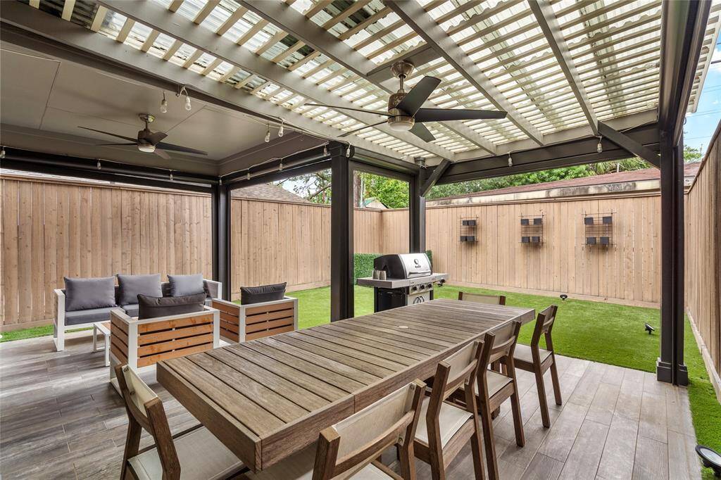 Covered patio with Fans to keep you cool